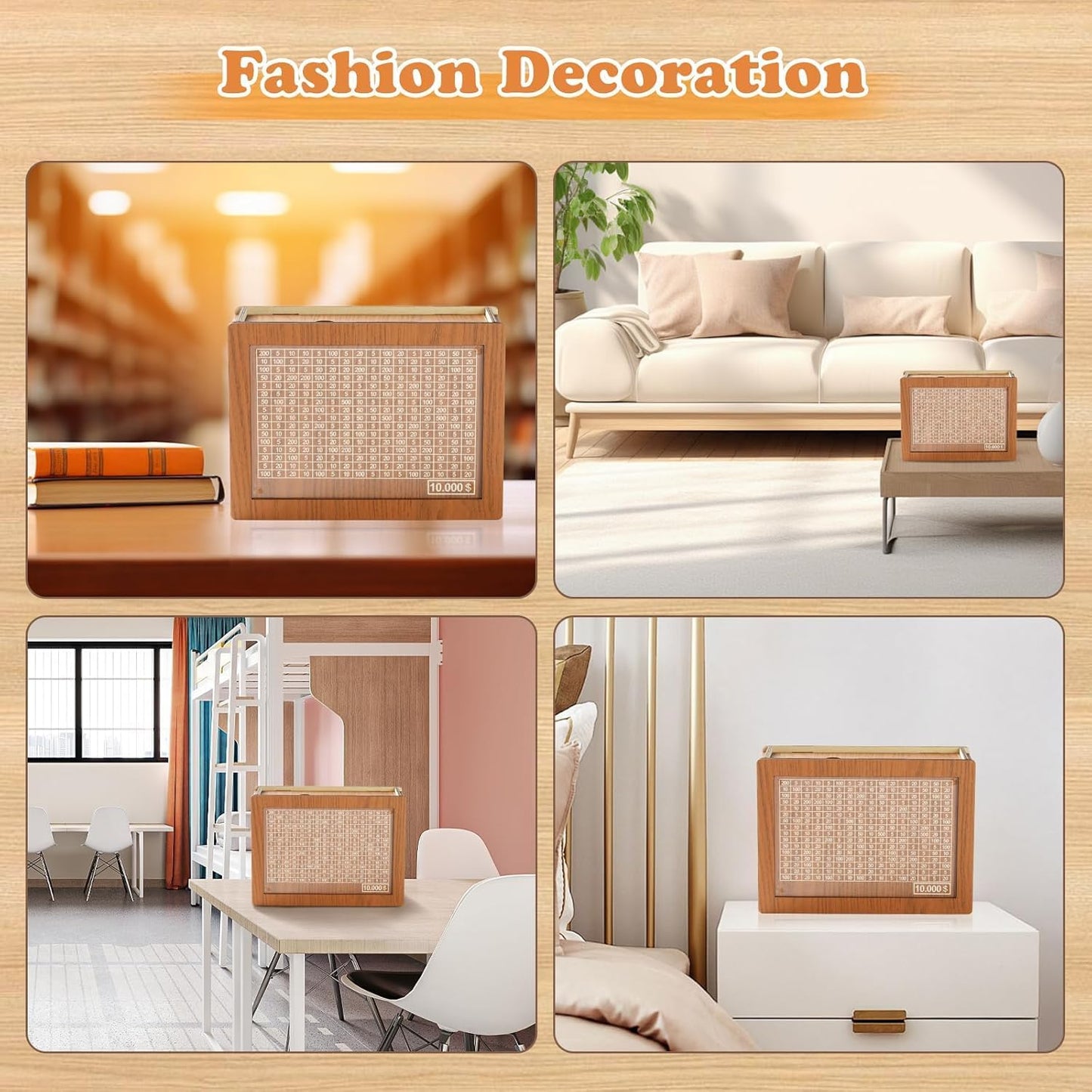 Vaultizio™ Premium Wooden Money Bank