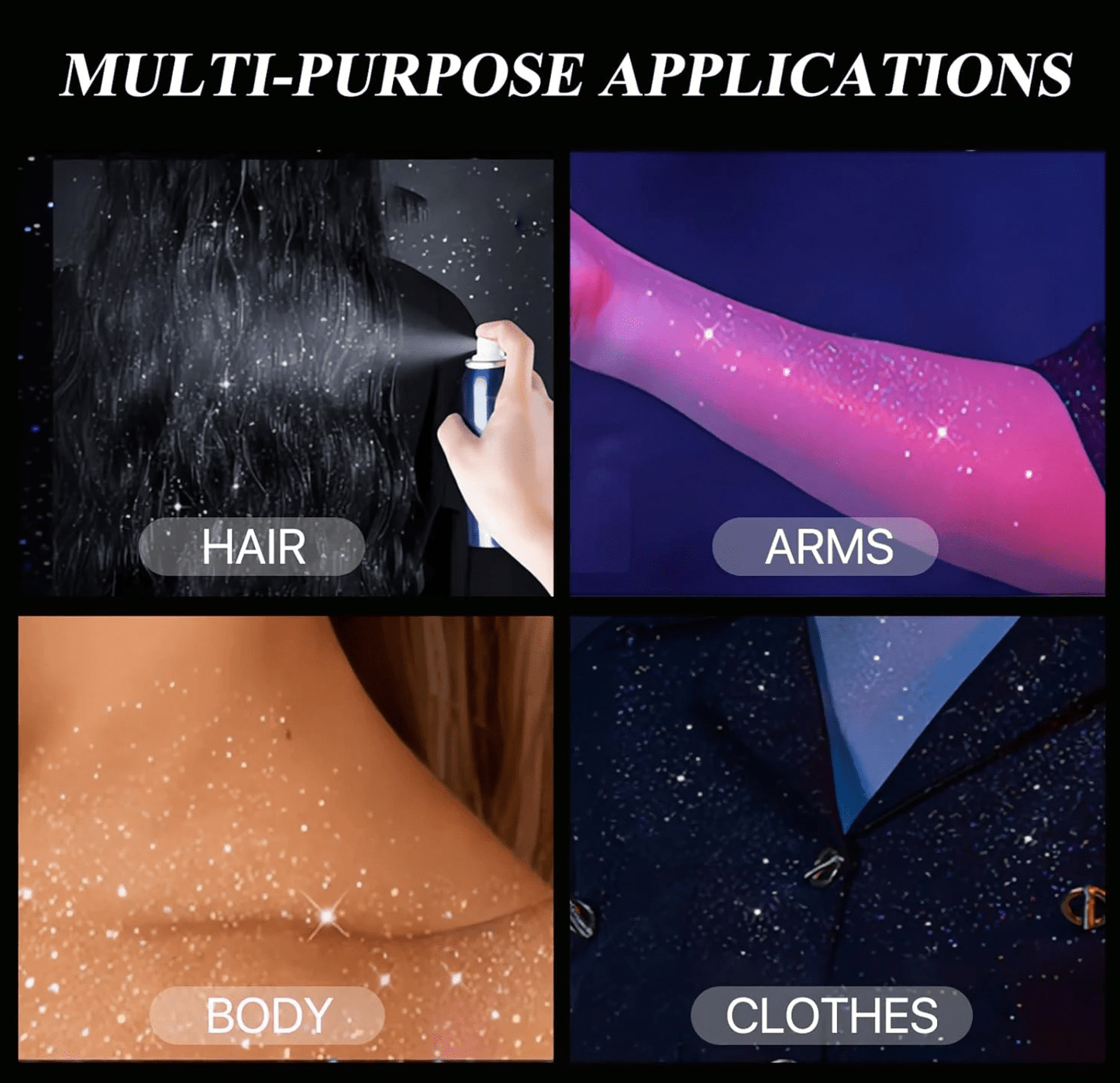 Hair and Body Glitter Color Spray (Pack Of 2)